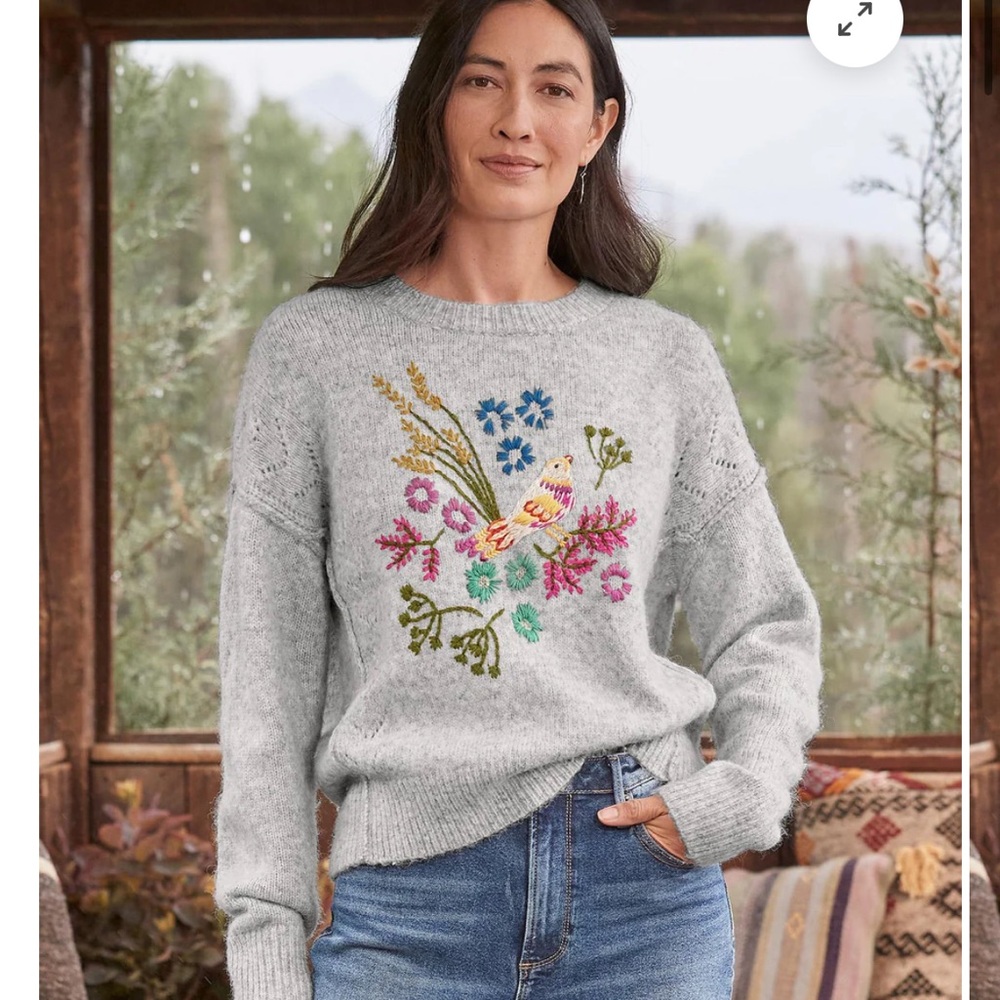 Sundance Flight of Fancy Embroidered Sweater